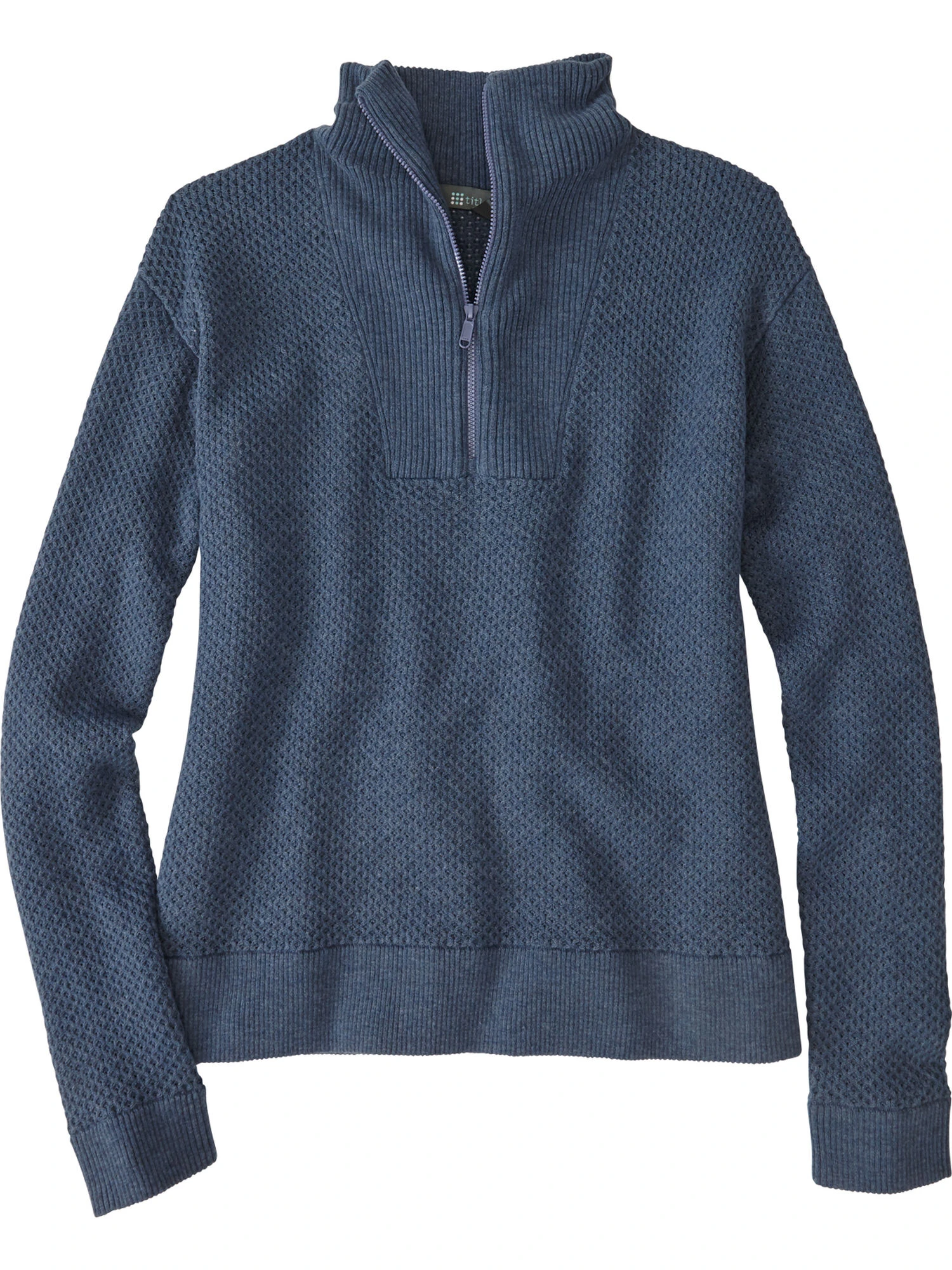 Woolicious Waffle 1/4 Zip Sweater - Solid 4 Woolicious Waffle 1/4 Zip Sweater - Solid - Image 2